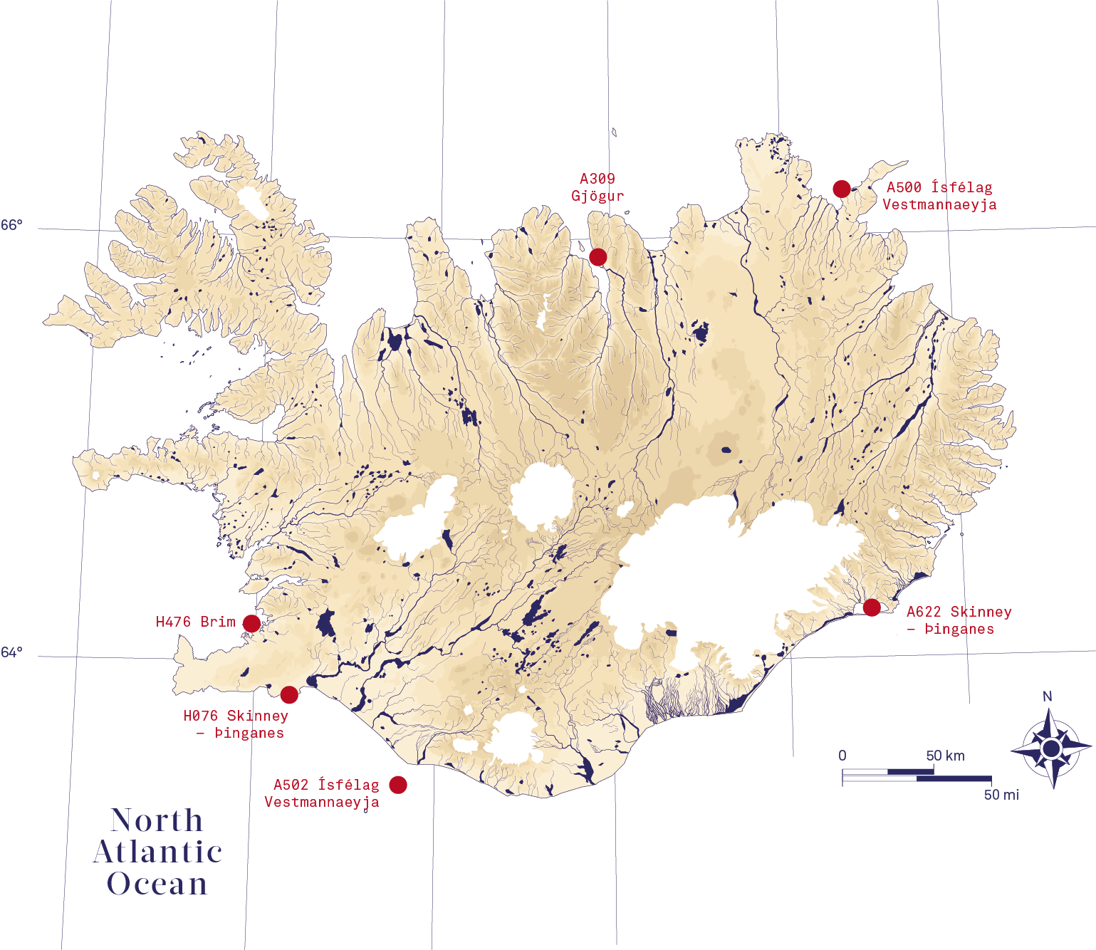 A map of Iceland